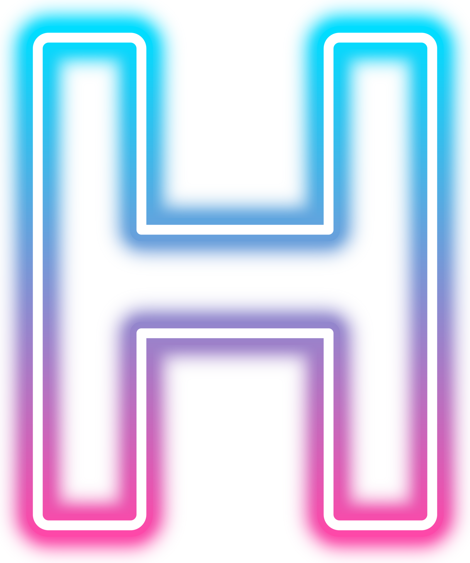 Neon Glow Alphabet H 36443331 PNG