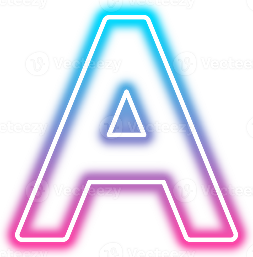 Neon Glow Alphabet A png