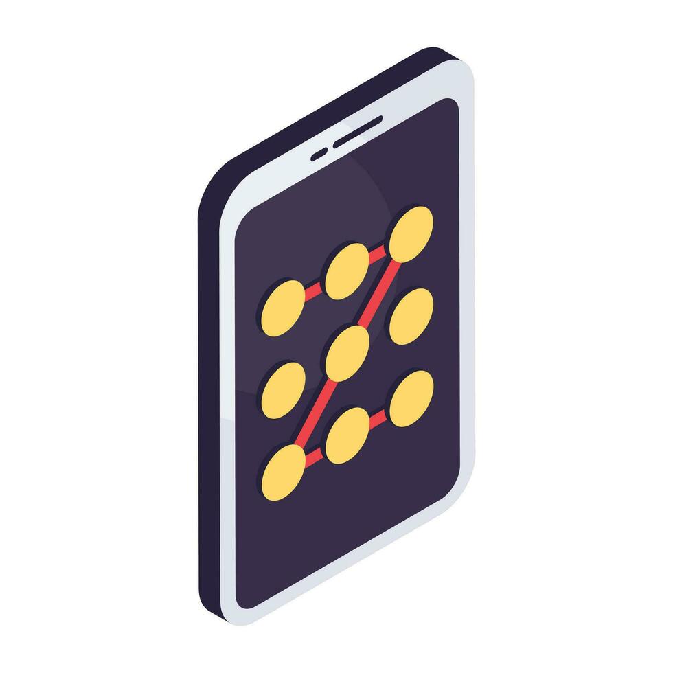 Modern design icon of pattern lock vector