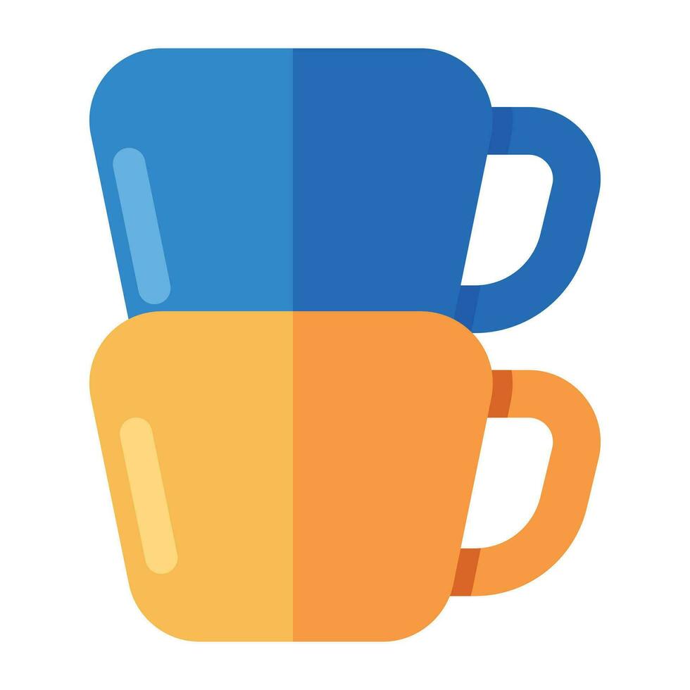 Conceptual flat design icon of cups vector