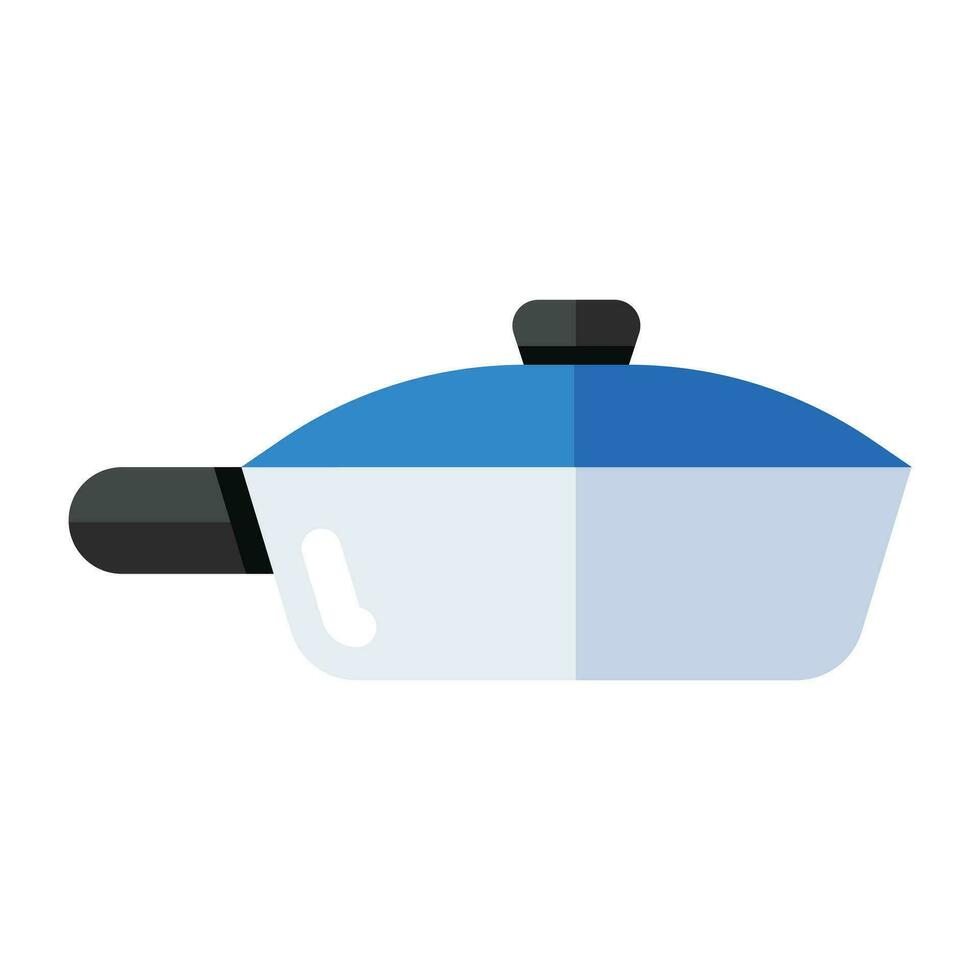 A colored design icon of cooking pan vector