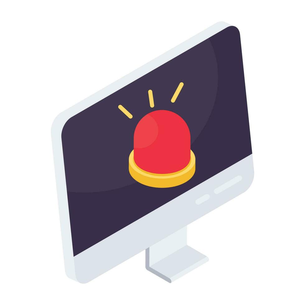 Revolving red light icon, vector design of siren