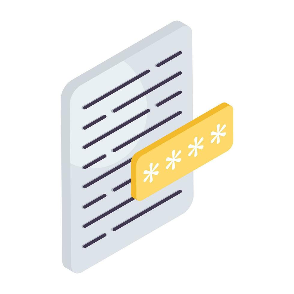 An icon design of secure file isolated on white background vector