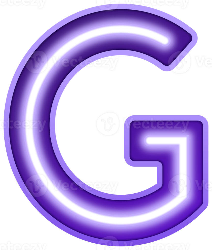 Neon Light Alphabet Letter G png