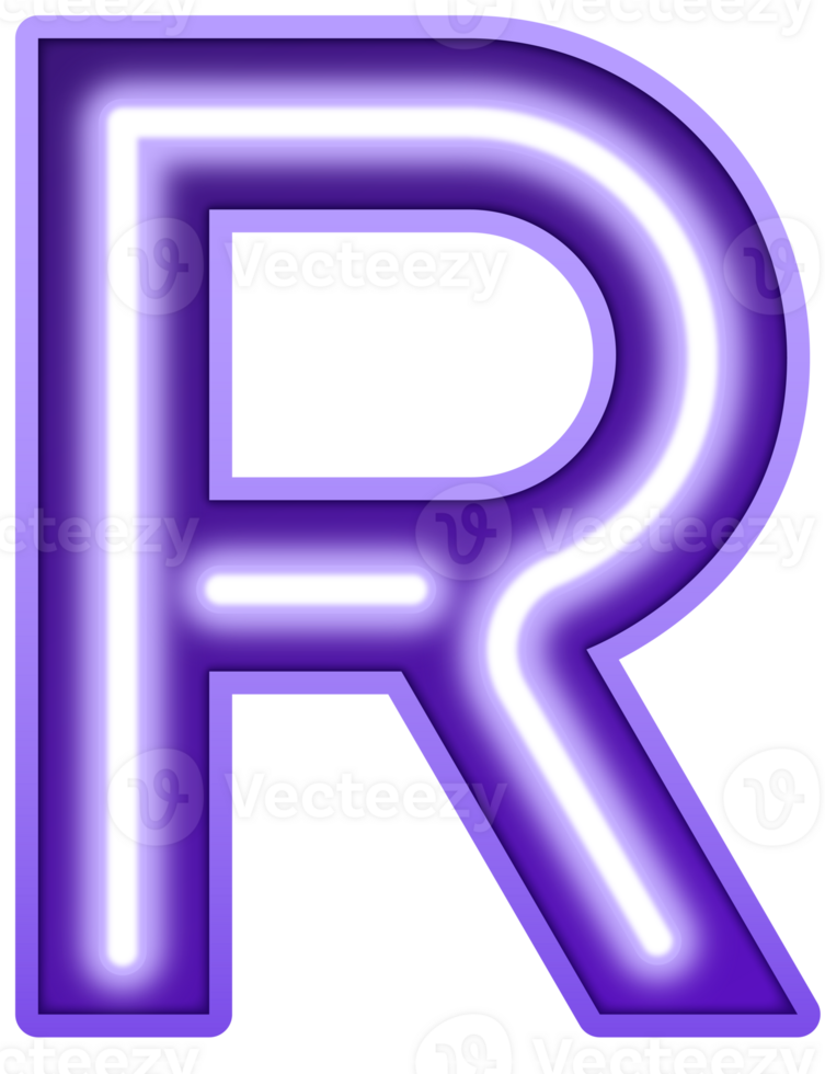 Neon Light Alphabet Letter R png