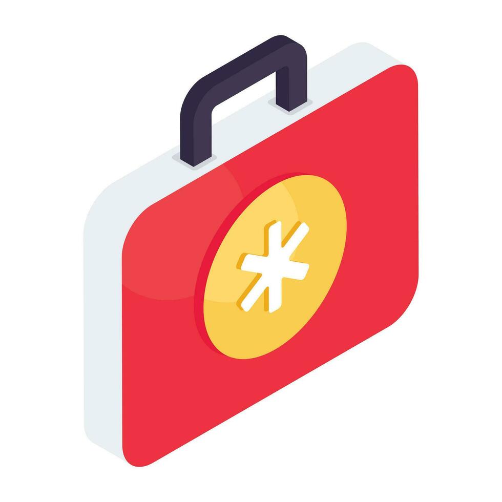 Vector design of first aid kit, isometric icon