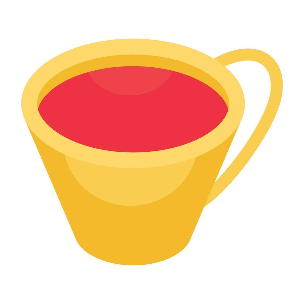 vector diseño de taza para té, isométrica estilo icono