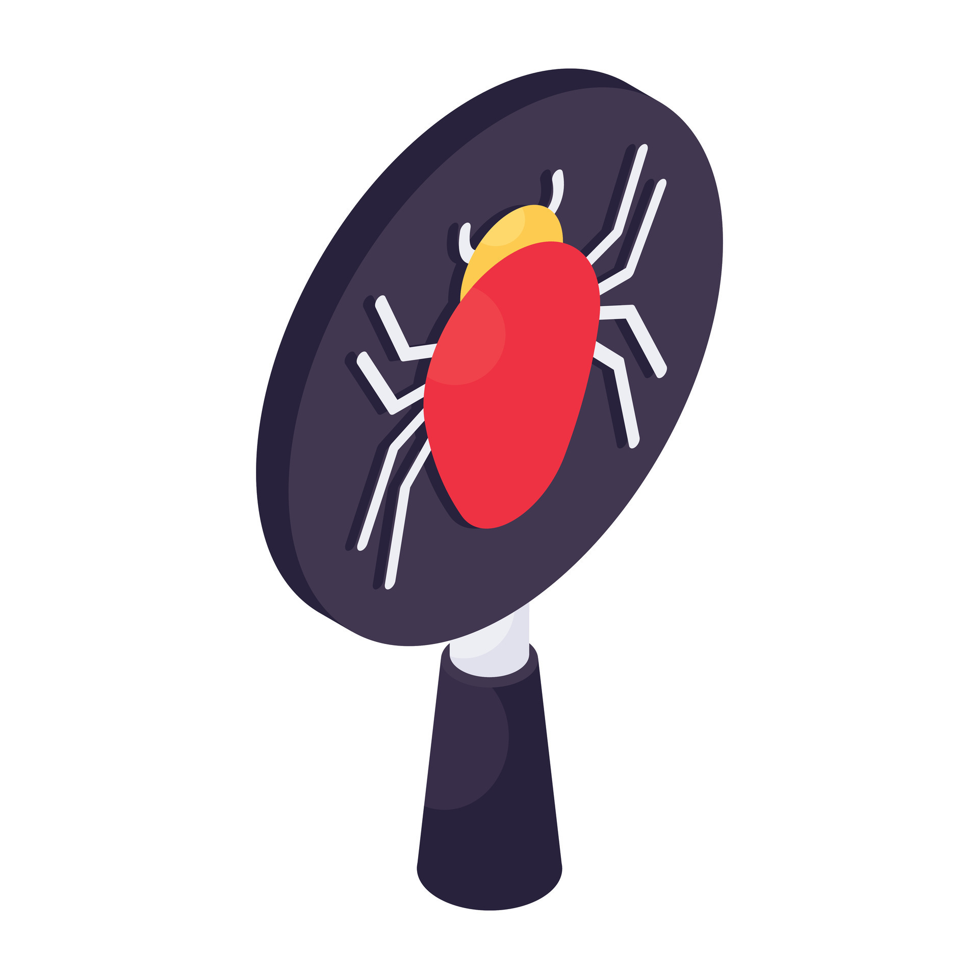 Virus under magnifying glass, debugging 36443783 Vector Art at Vecteezy