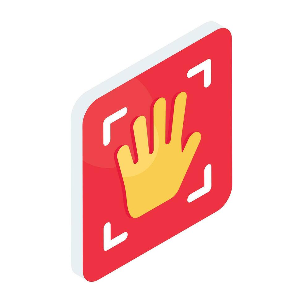 An editable design icon of hand recognition vector