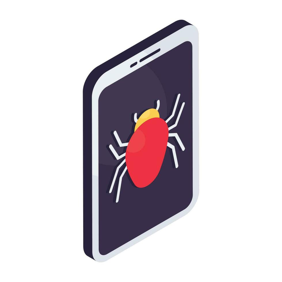 Modern design icon of mobile bug vector