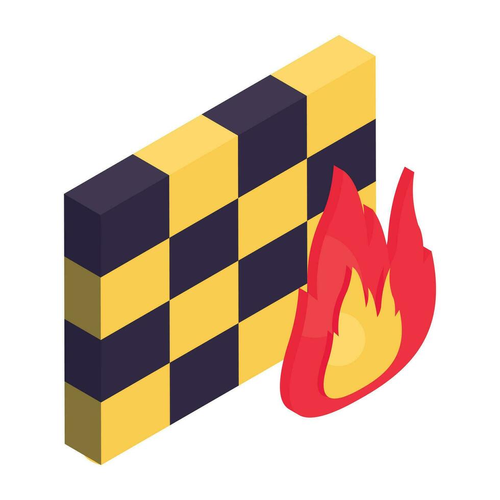 An editable design icon of firewall vector