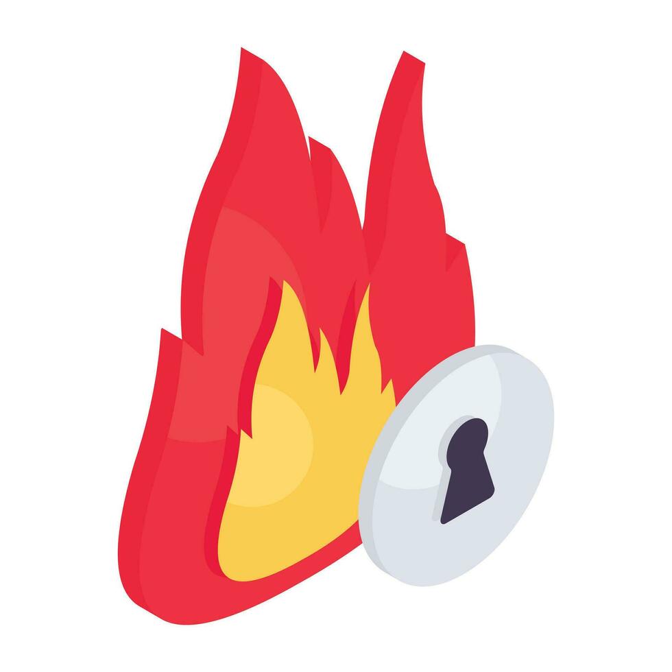 An icon design of fire security available for download vector