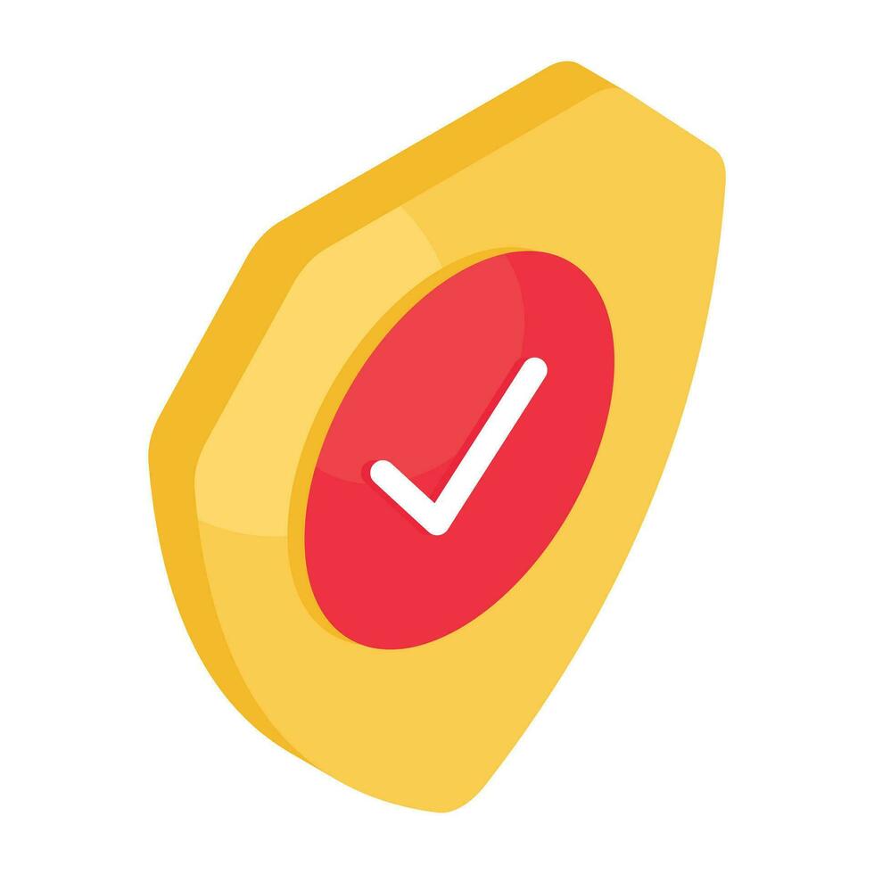 An editable design icon of verified shield vector