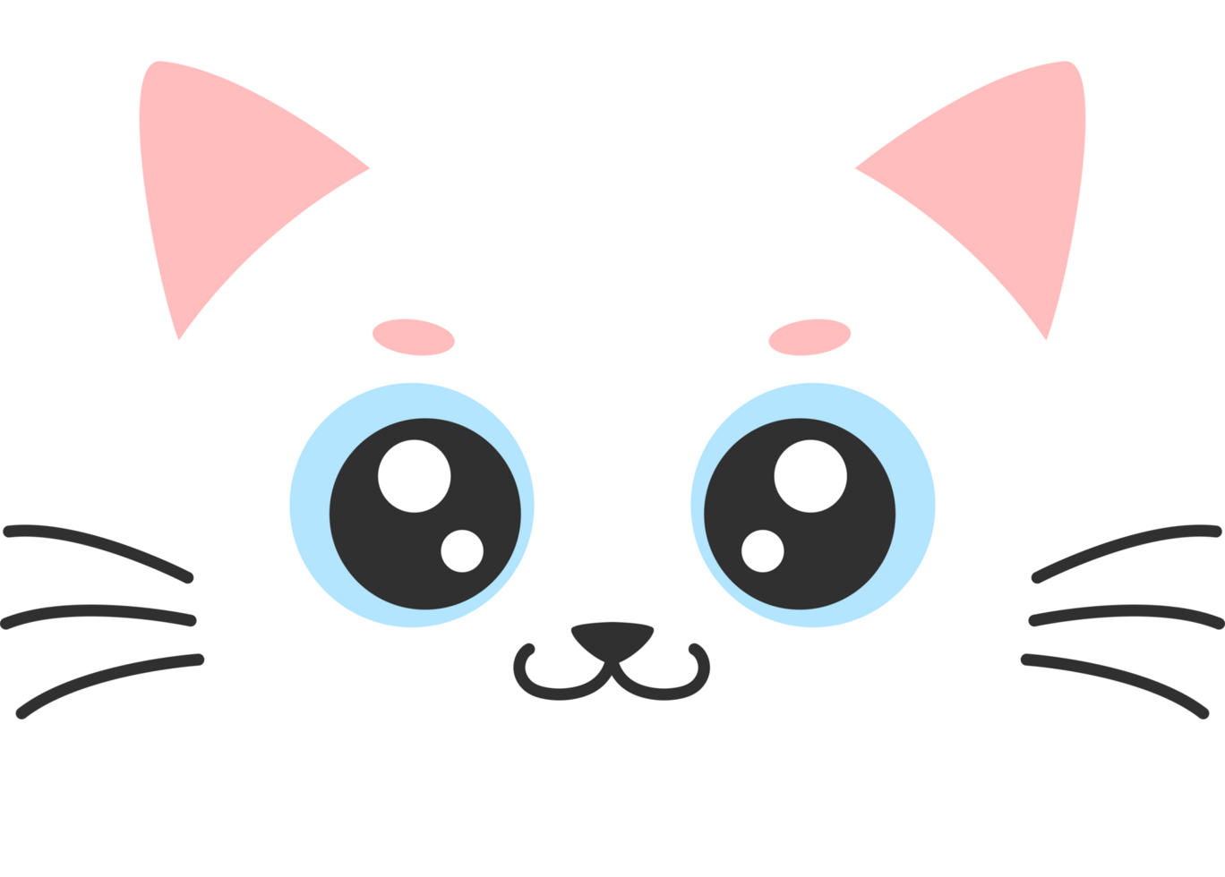 Cute Cat Face Illustration png