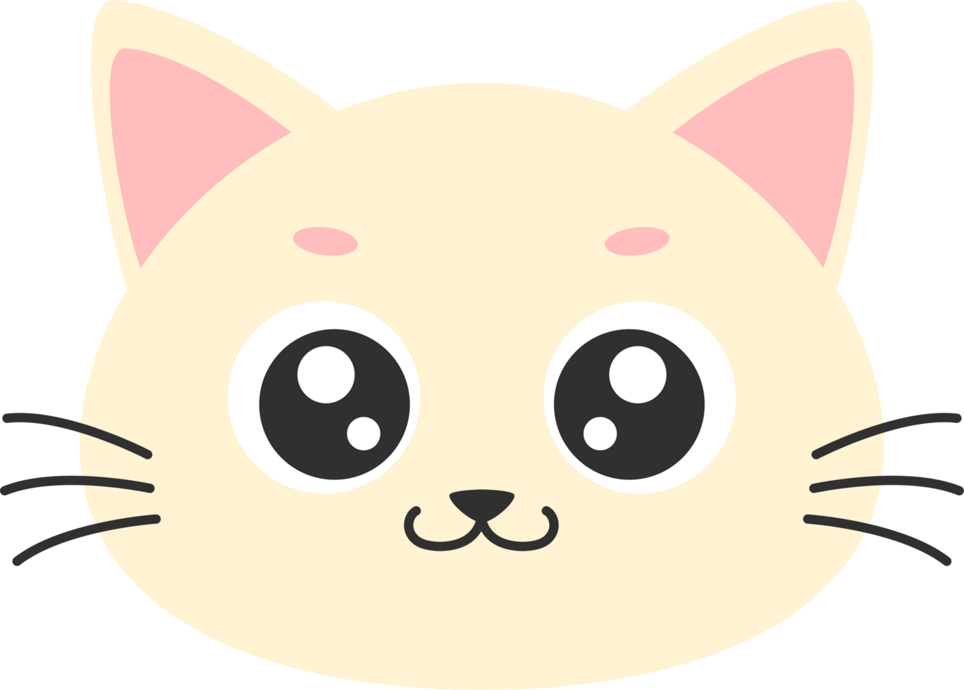 Cute Cat Face Illustration png