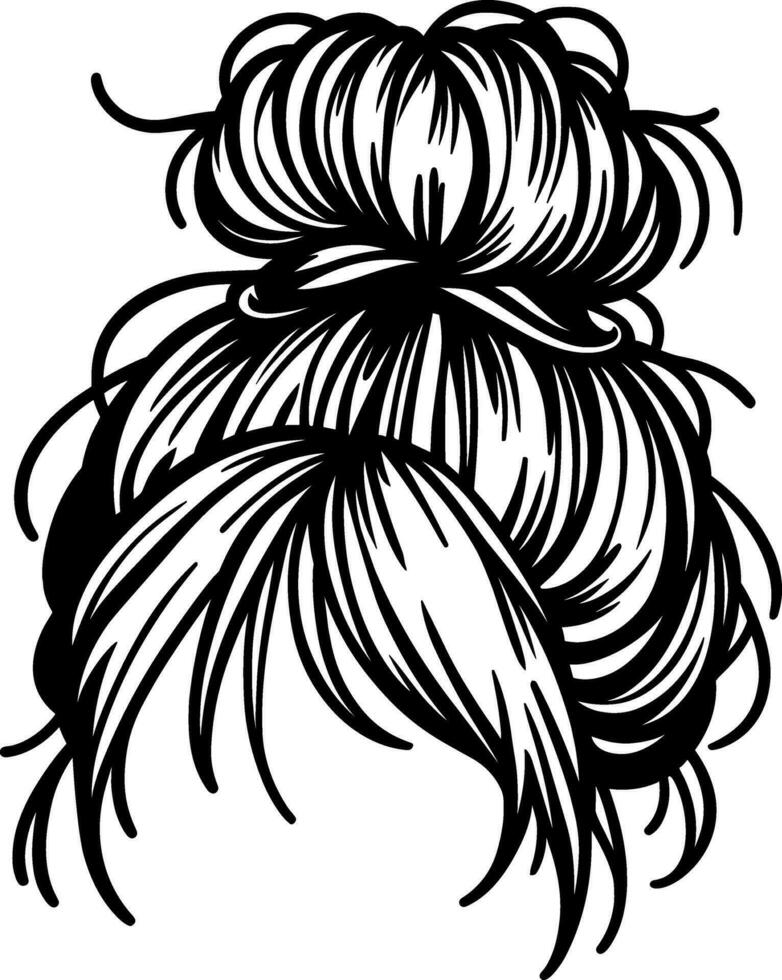 Messy Bun Hair vector