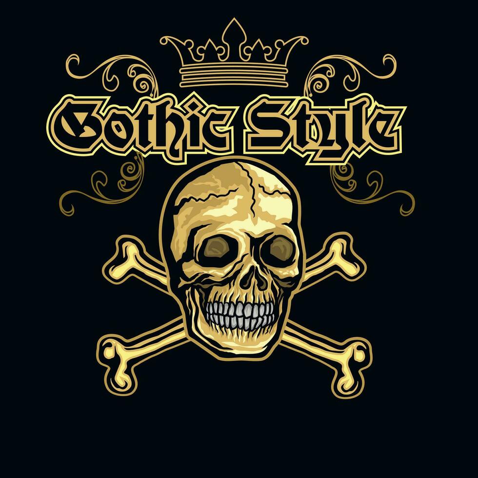 Gothic sign with skull vector