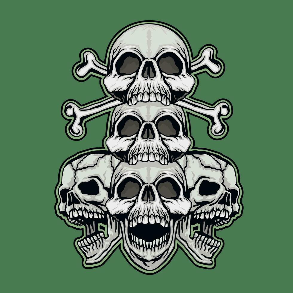 Gothic sign with skull vector