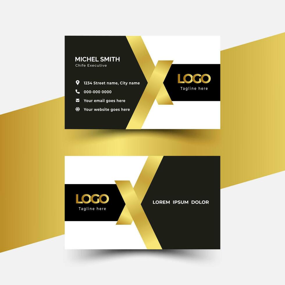 Double-sided modern creative business card. vector