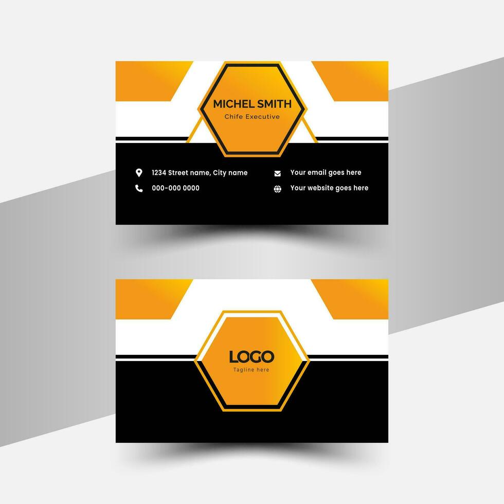 Double-sided modern creative business card. vector