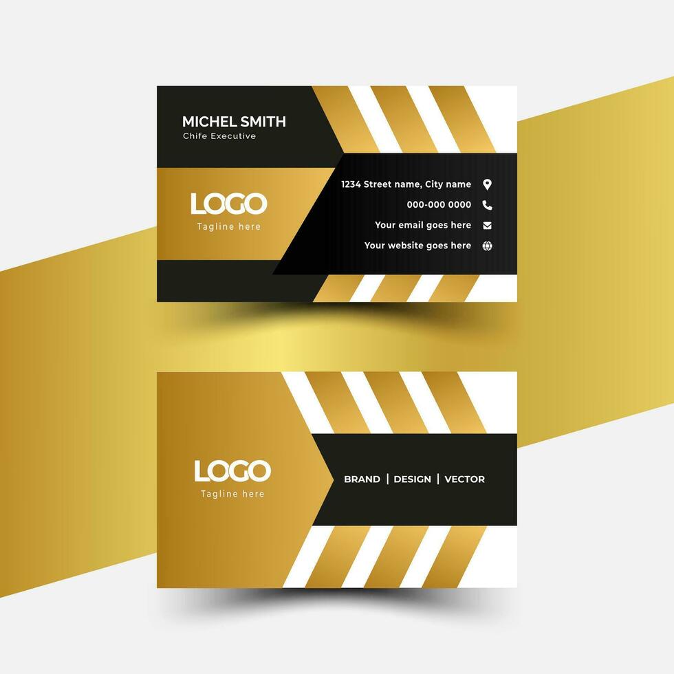 Double-sided modern creative business card. vector