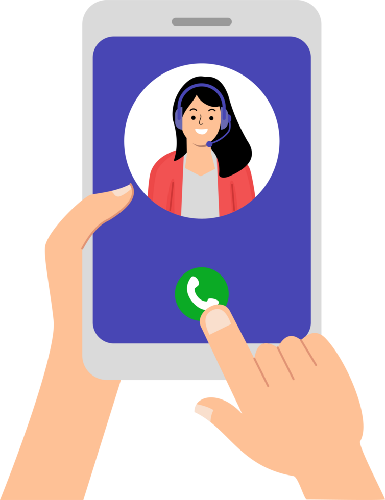 access online costumer service app in smartphone png