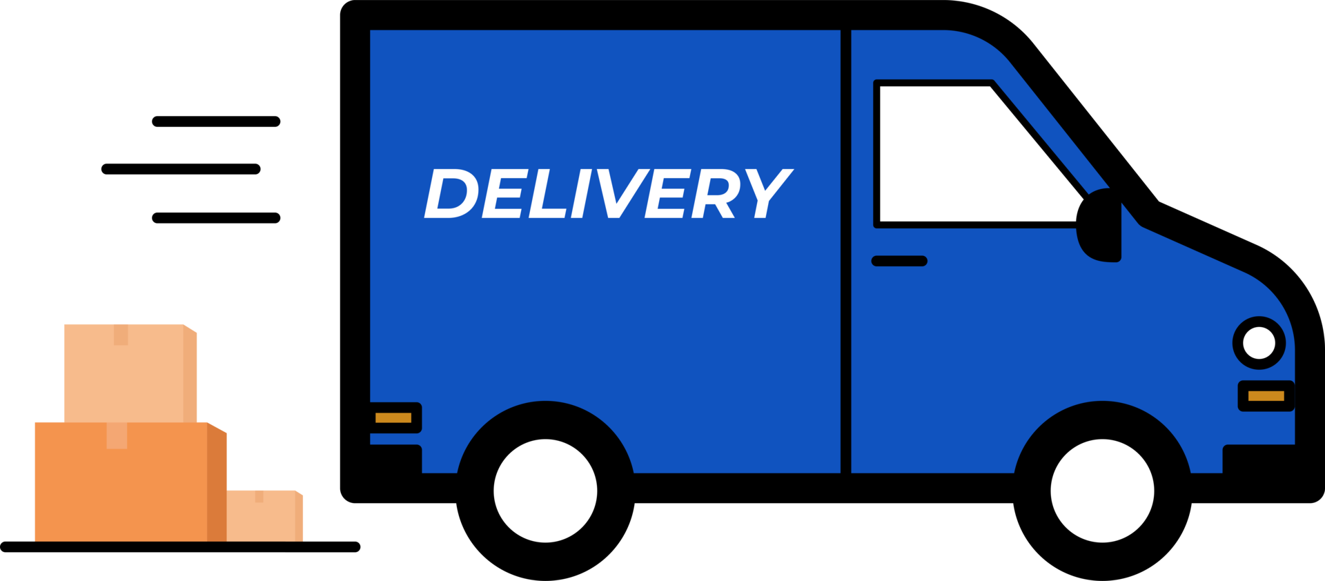 The Courier Brought The Parcel By Truck png