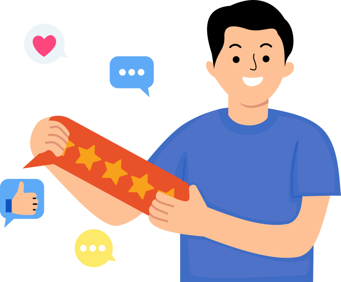 costumer give five star feedback png