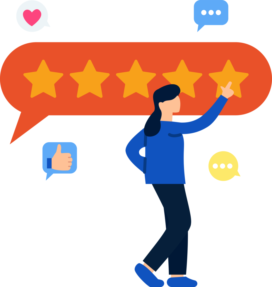 costumer give five star feedback png