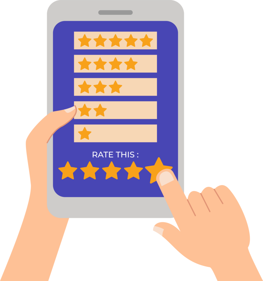 hand with finger give five star feedback png