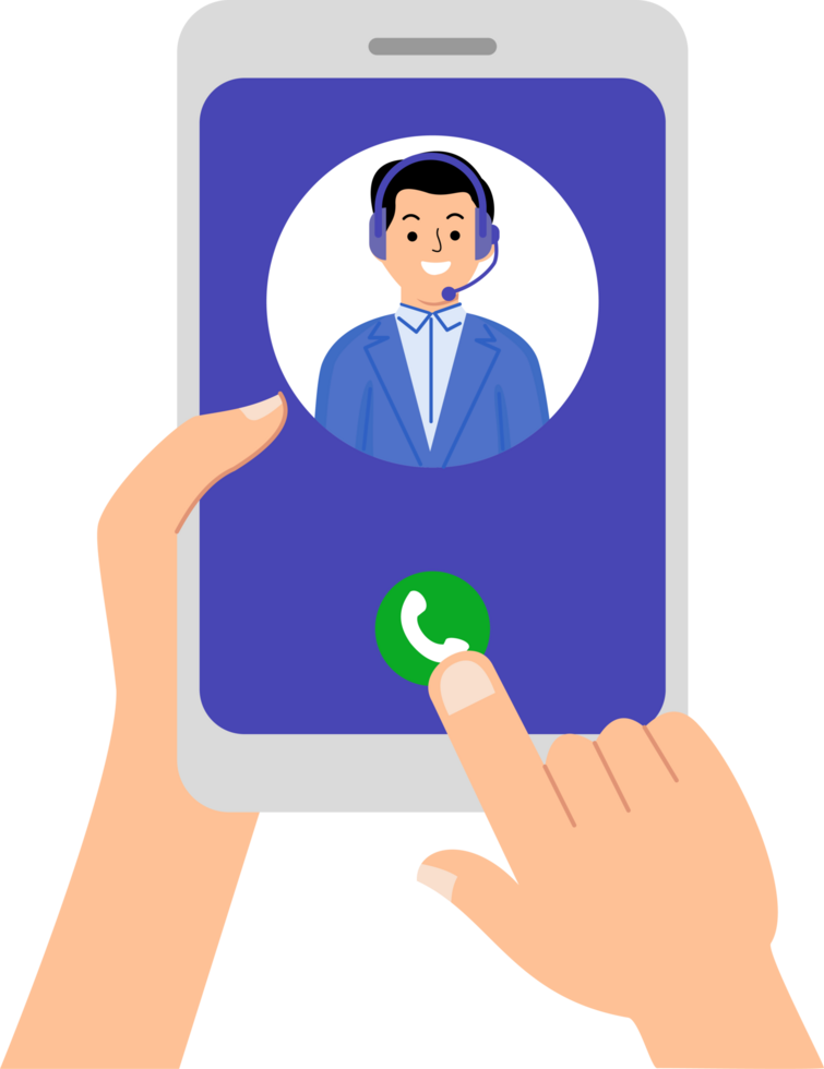 access online costumer service app in smartphone png