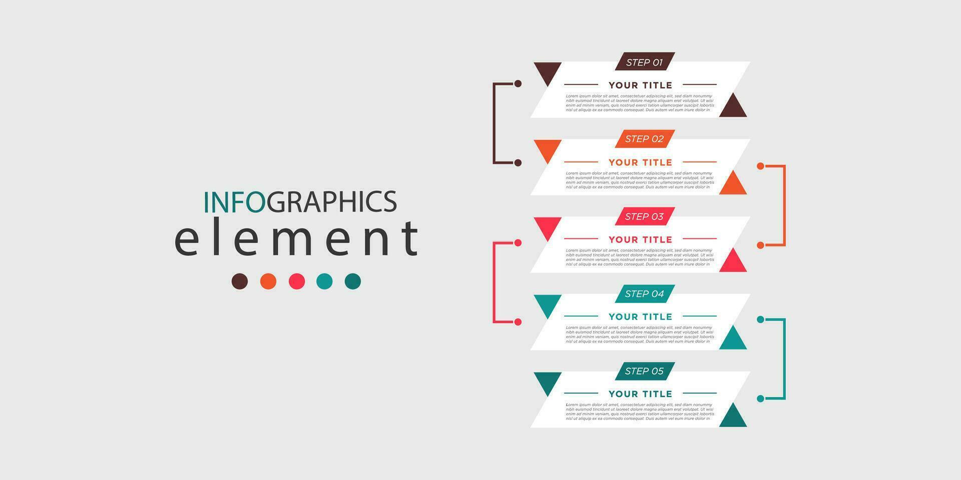 Business infographics timeline design template with 5 step and option information. Premium vector with editable sign or symbol. Eps10 vector