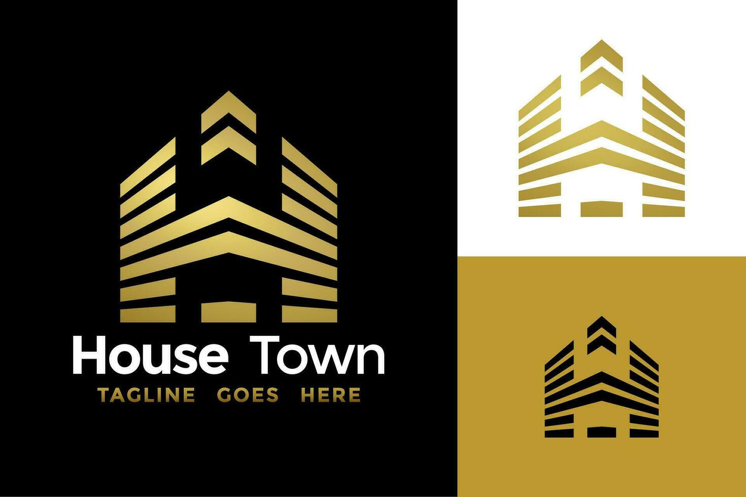 Letter H House Town Logo design vector symbol icon illustration