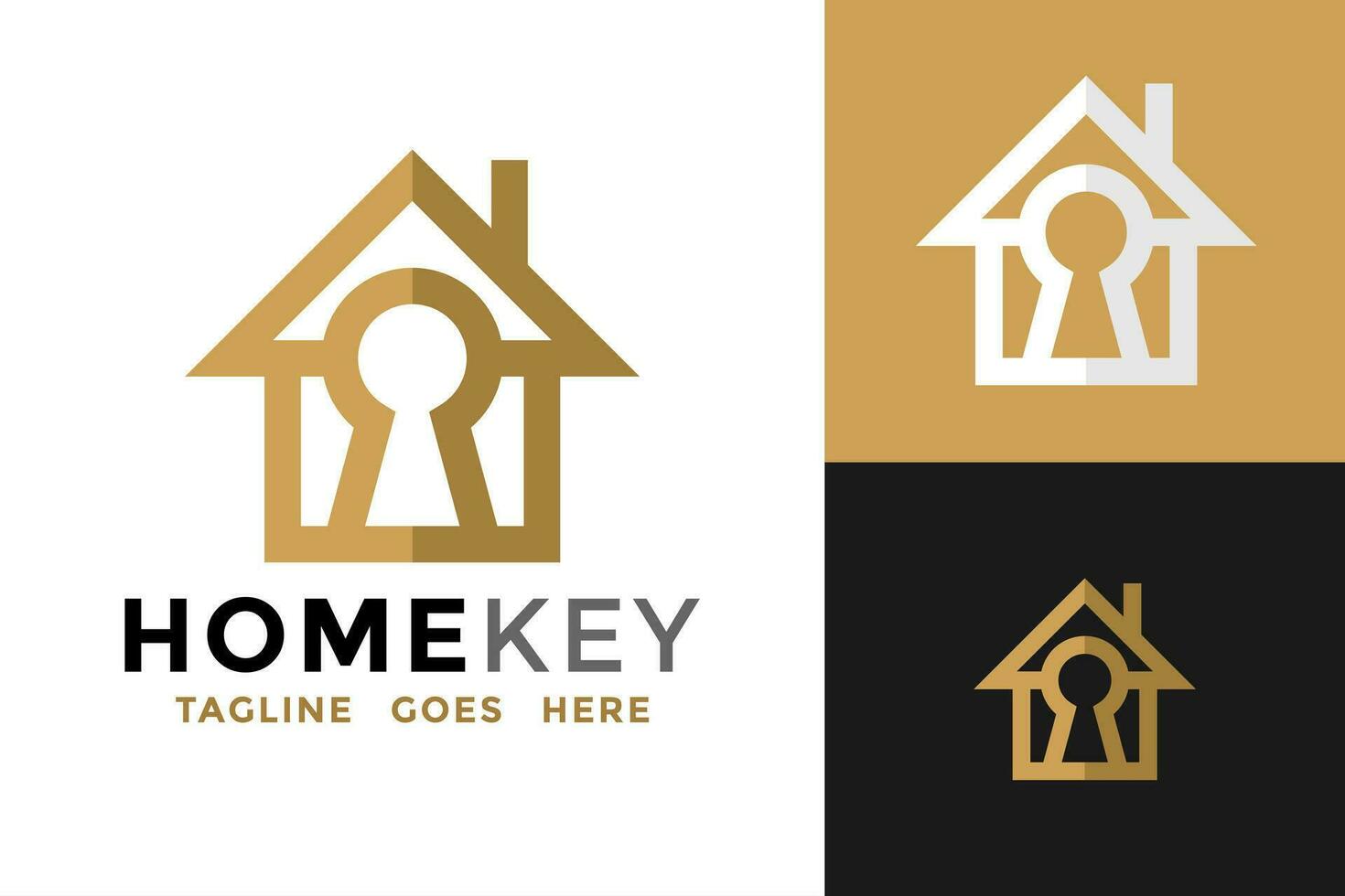 Home Keyhole Logo design vector symbol icon illustration