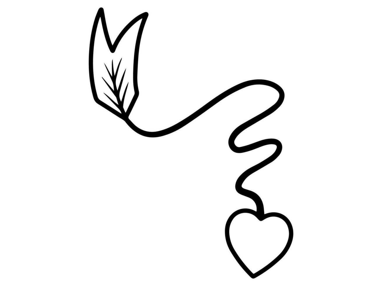 Hand Drawn Valentine Day Background Heart Arrow vector