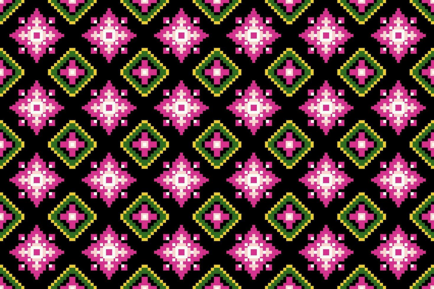 Ethnic Pink Floral Damask Seamless Pattern.  Design for fabric, tile, embroidery, wrapping, wallpaper, and background vector