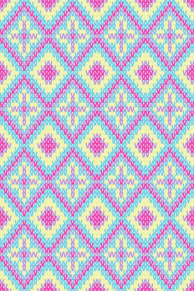 Pastel Floral Knitting Seamless Pattern.  Vector Design for fabric, tile, sweater, embroidery, wallpaper, and background