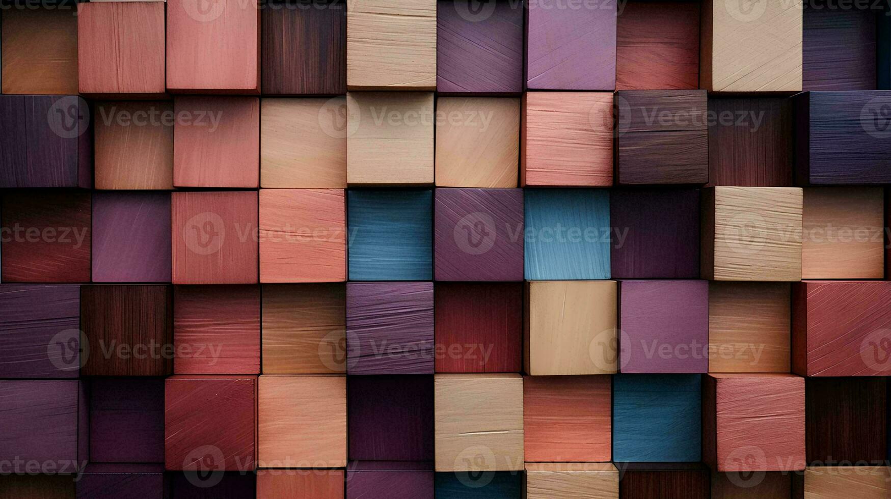 AI generated colorful wooden block pieces, beautiful wood fiber photo