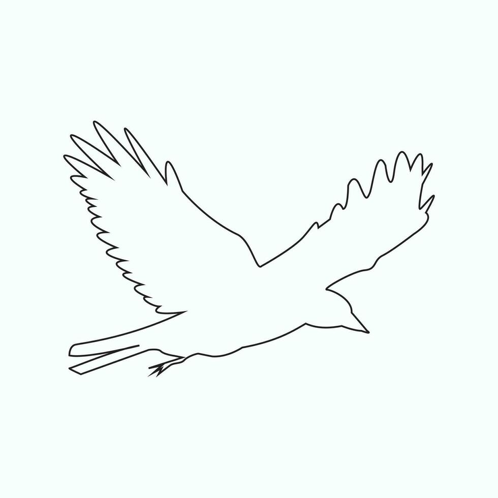 Bird illustration line art vector eps