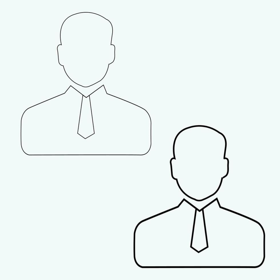 Man, Business man icon vector iline art eps