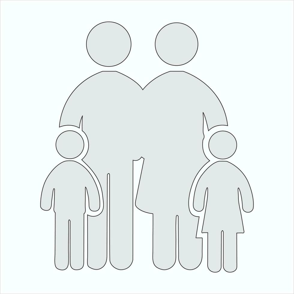 Family member icon vector line art, illustration eps