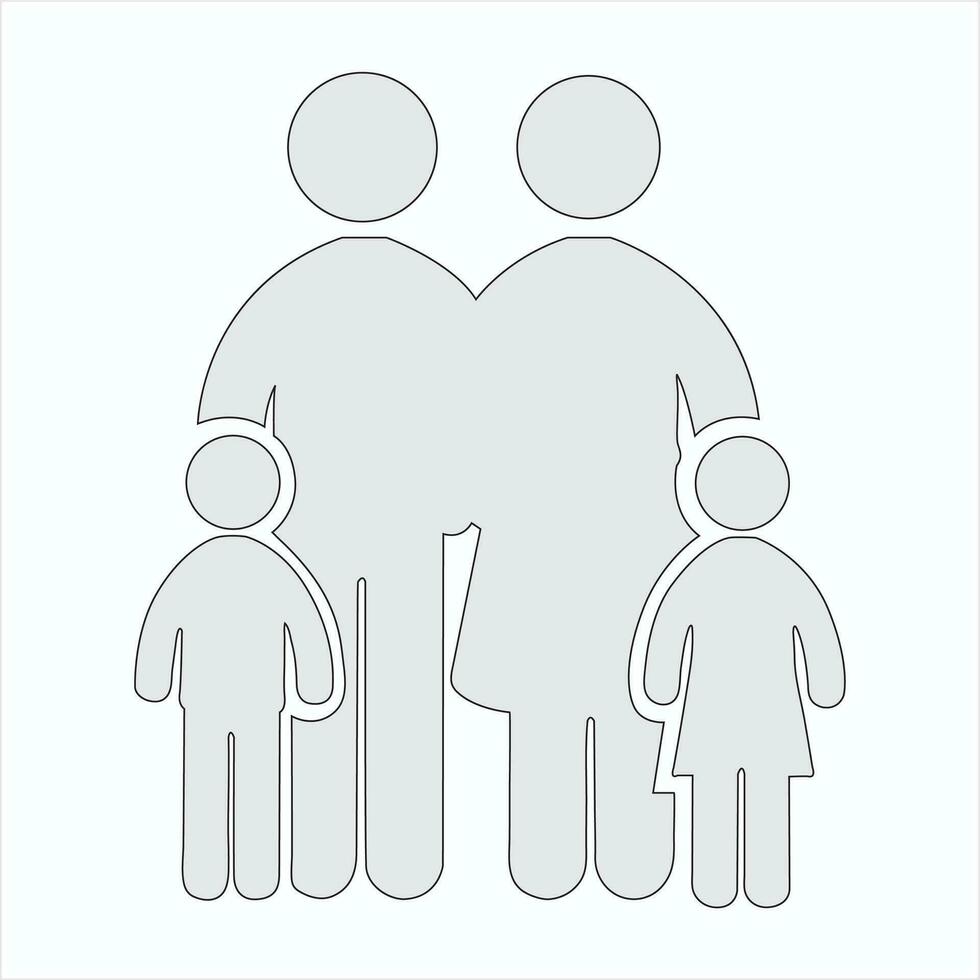 familia miembro icono vector línea arte, ilustración eps