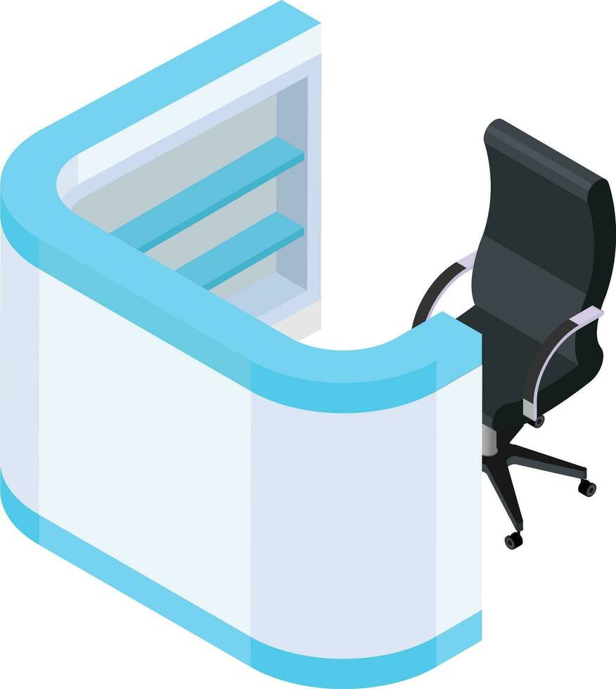 Isometric Reception Desk and Chair vector