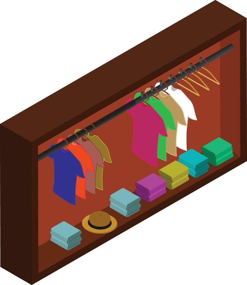 Isometric Wardrobe Closet vector