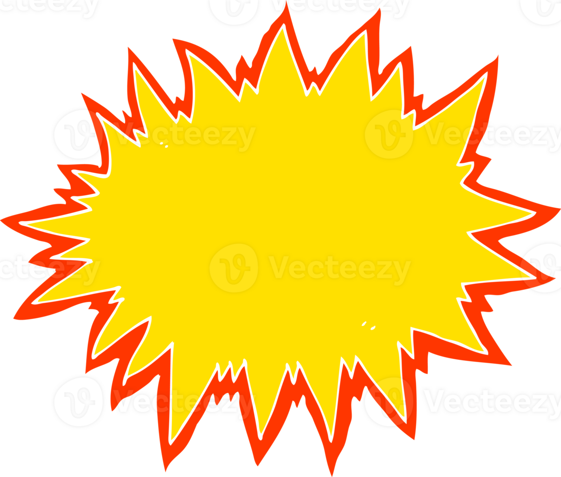 flat color illustration of a cartoon explosion sign png