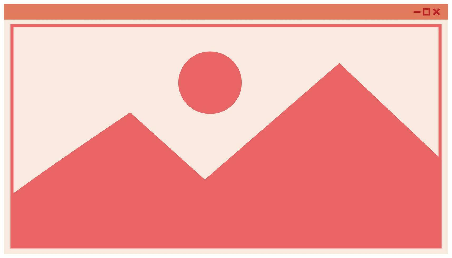Minimalist vector image of a mountain landscape in a flat style.  trend design element. Element design UI for computer, technology icon symbol