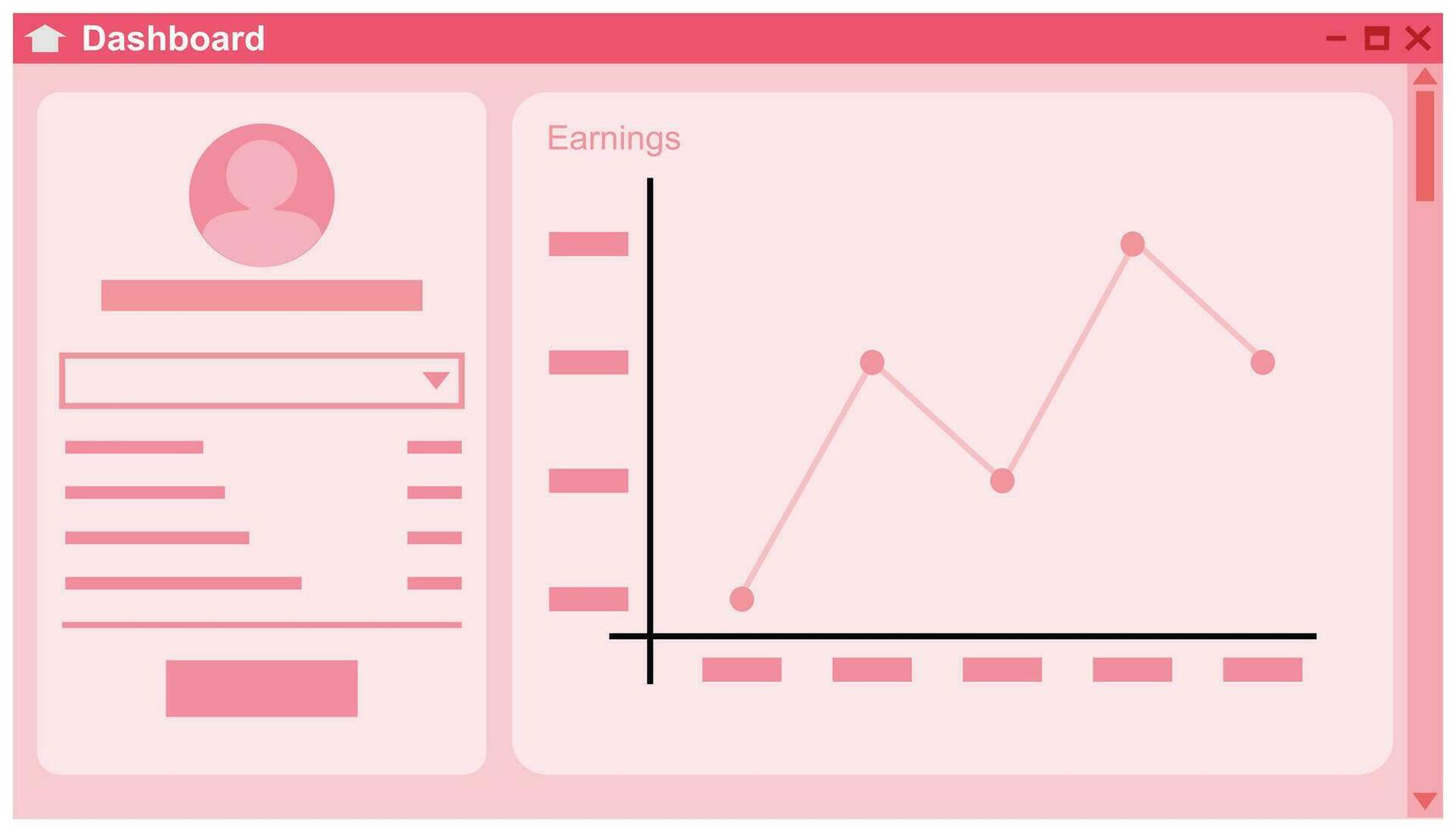 ilustración de un plano diseño de un sitio web modelo con un grafico. tendencia diseño elemento. elemento diseño ui para computadora, tecnología icono símbolo vector