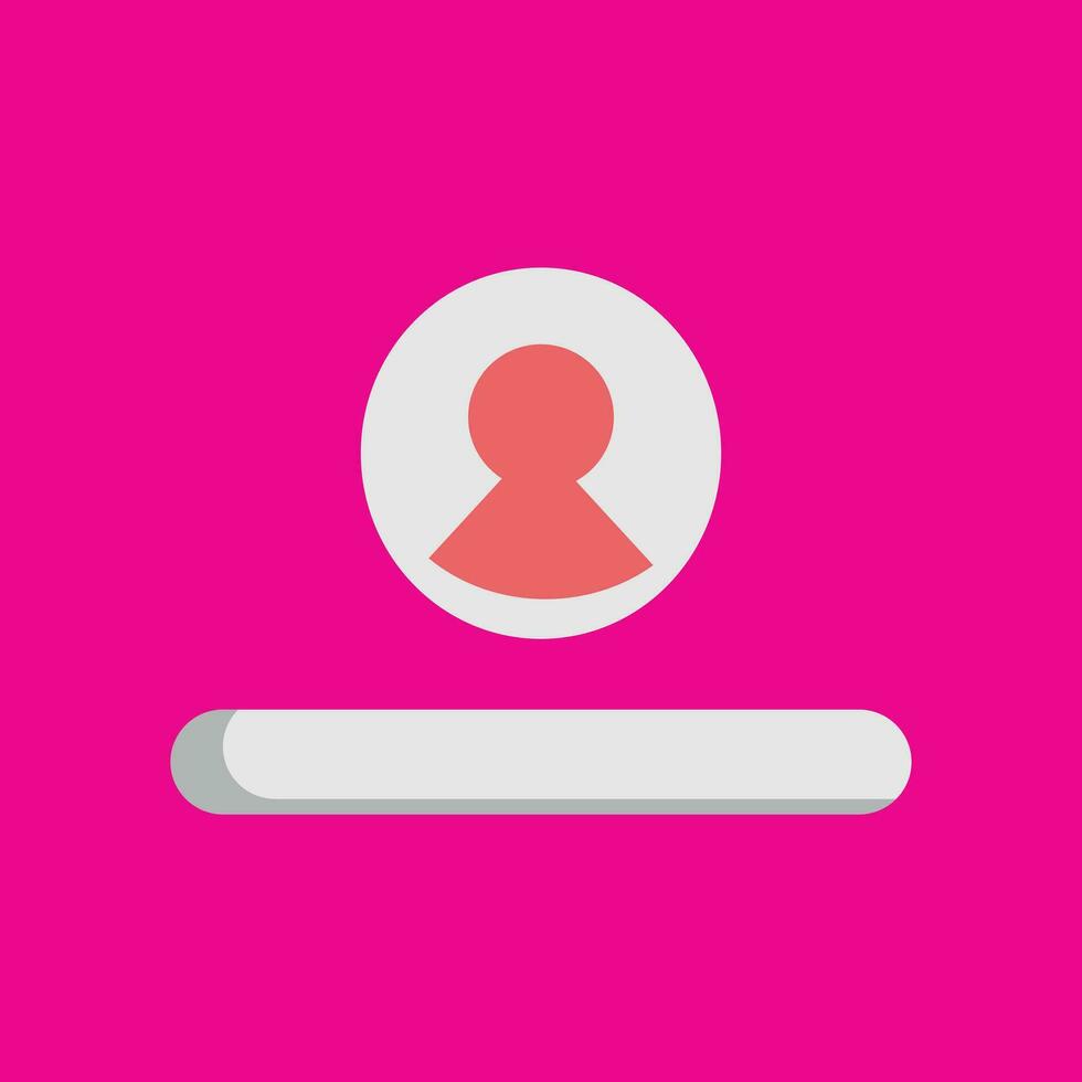 User icon in flat style. User vector illustration on pink background. Login interface. design elements of technology, computer, internet, website. Graphic resources