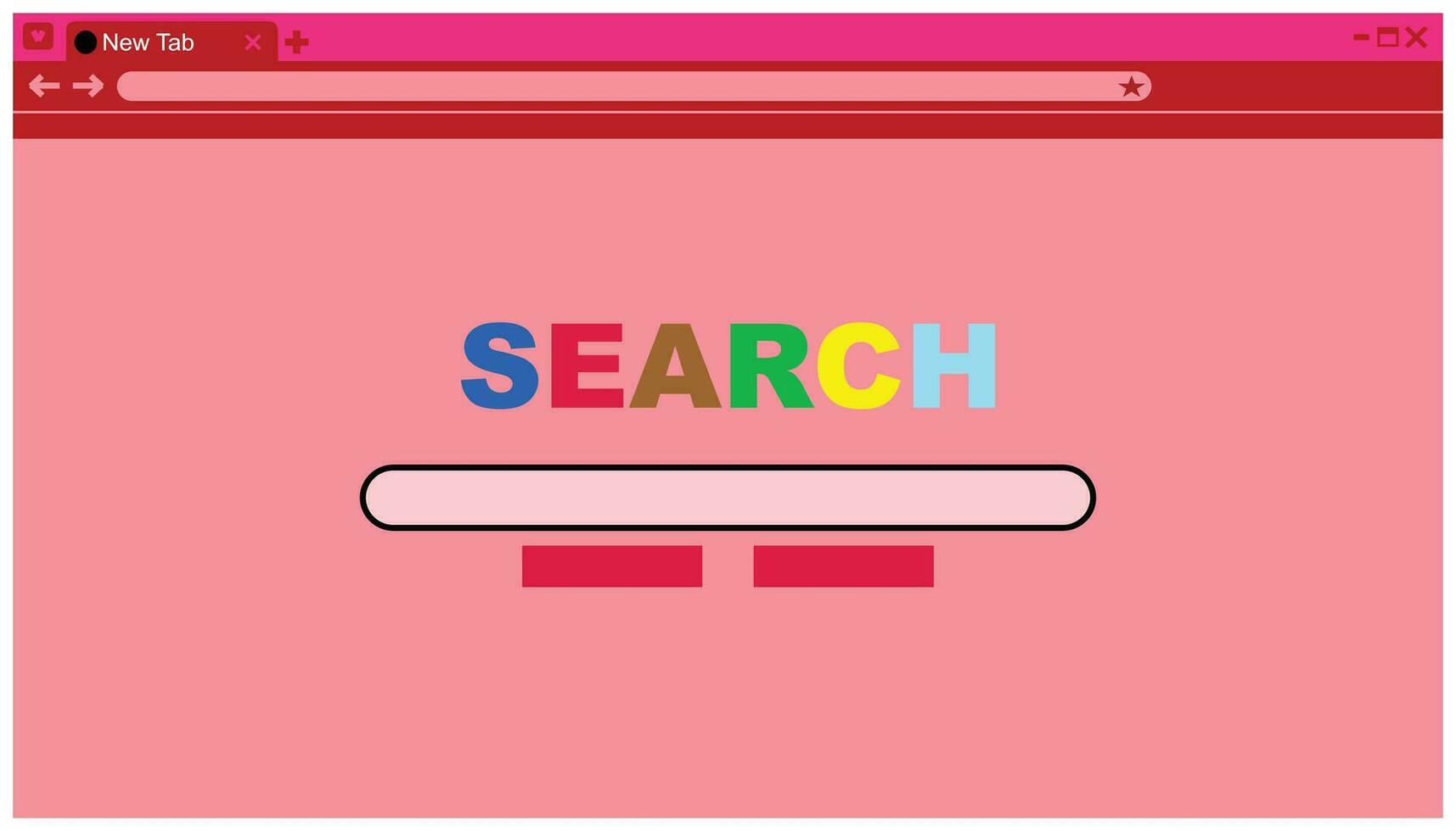 Search engine optimization concept. Vector illustration of web browser window with search button. design elements of technology, computer, internet, website. Graphic resources