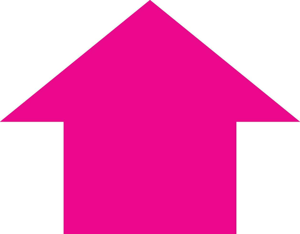 Arrow up sign. Vector. Pink icon on white background. Isolated. home icon look like arrow u icon. design elements of technology, computer, internet, website. Graphic resources vector